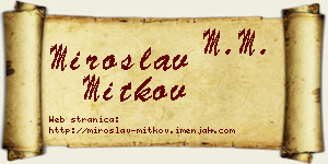 Miroslav Mitkov vizit kartica